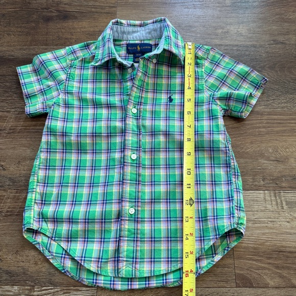 Ralph Lauren green plaid boys button shirt 3/3t - Picture 6 of 6